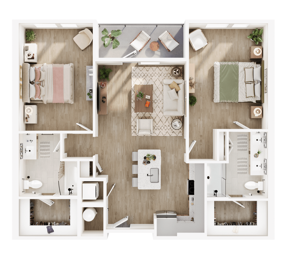 Floor Plan - HAYSTACK Two Bed Two Bath