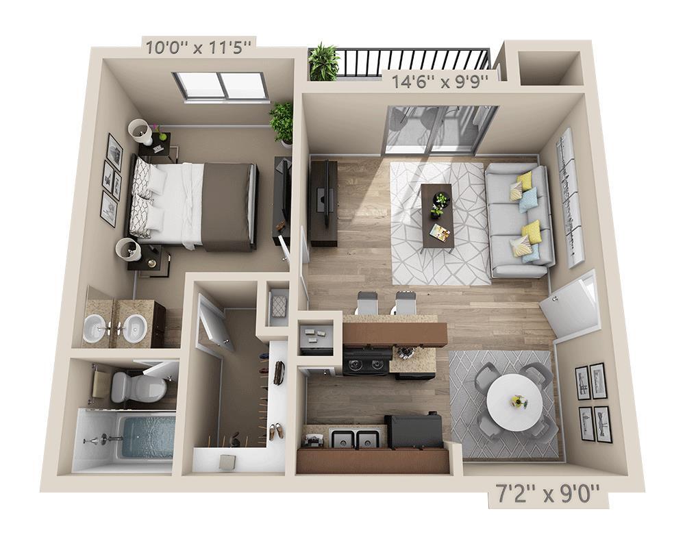 Floor Plan - One Bedroom A1ACT