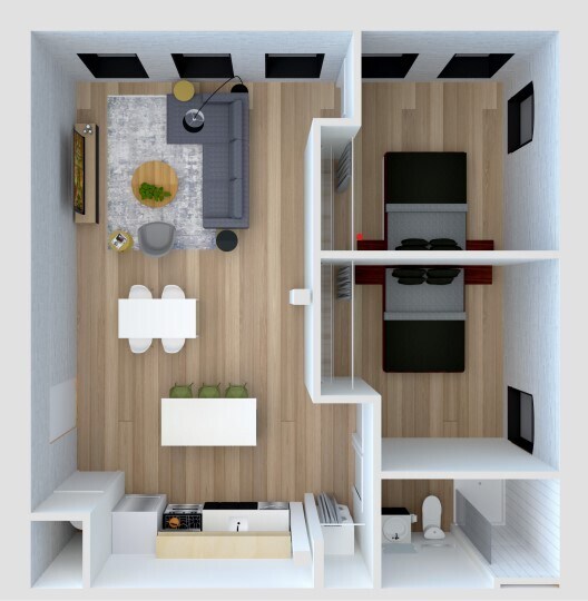 Floor Plan - Existing 1 -2 Bdrm/1 Bath