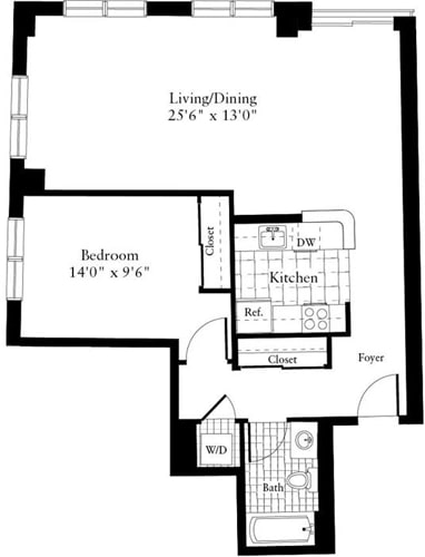 Floor Plan - 1 Bedroom L