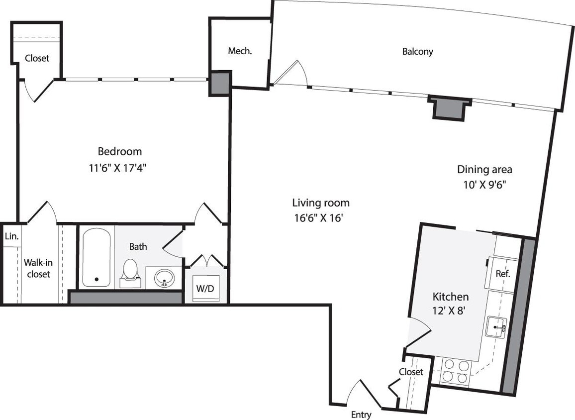Floor Plan - 1 Bedroom N