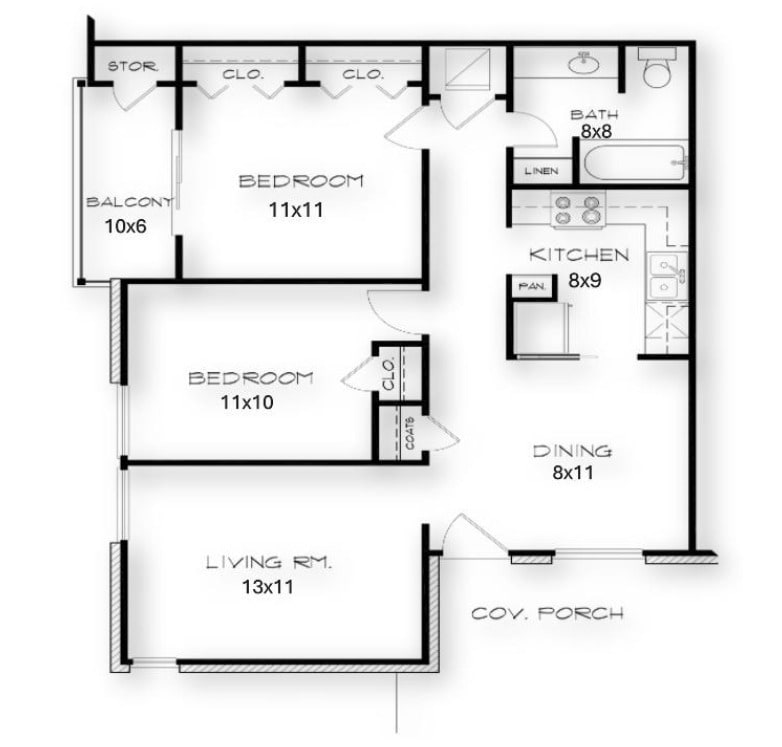 Floor Plan - B1 Furnished