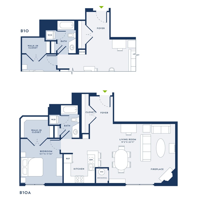 Floor Plan - 1 Bed/1 Bath-Deluxe-B10A