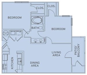 2BR/1BA - B1