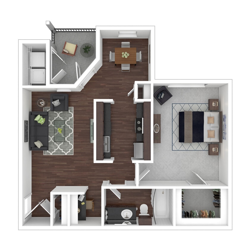 Floor Plan - A2 734sf 1/1