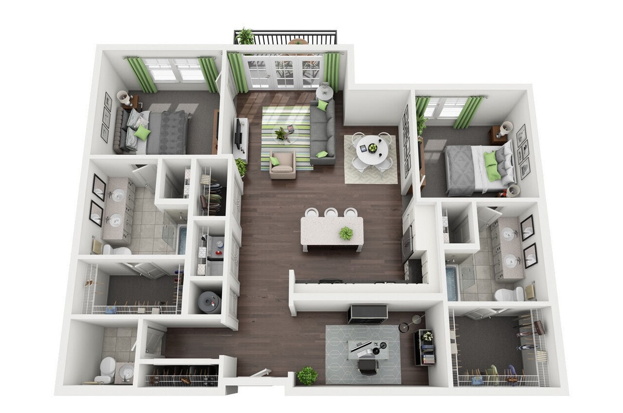 Floor Plan - B4 ALT - 2 bed 2 bth (4764b4al