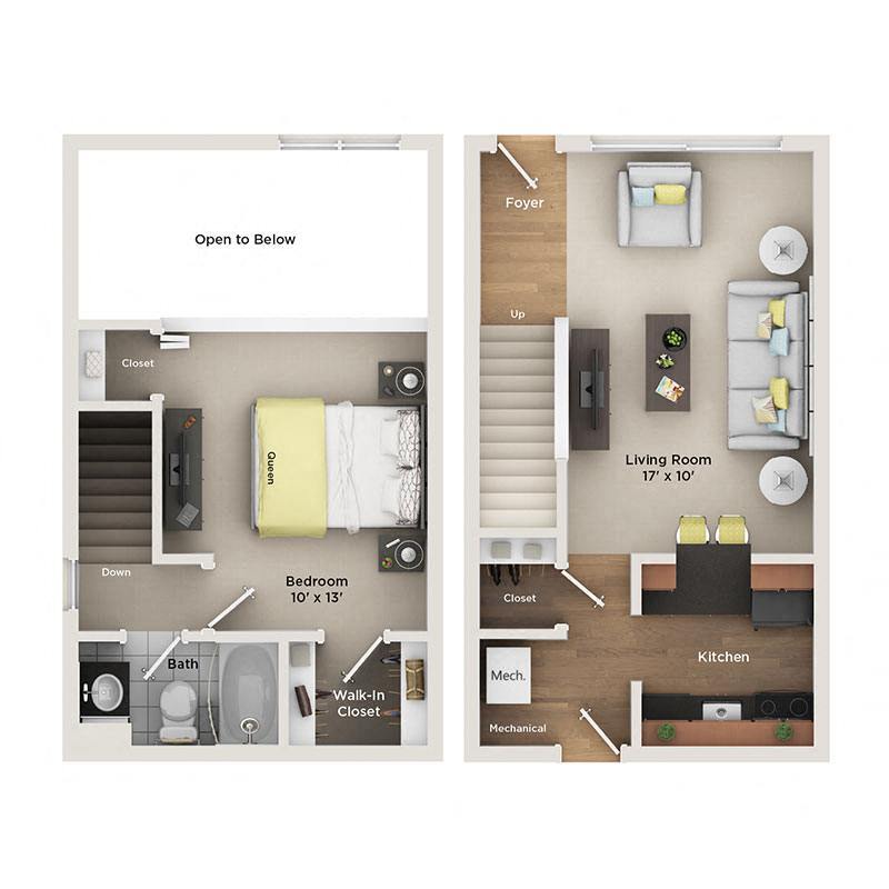 Floor Plan - 1 Bedroom Loft