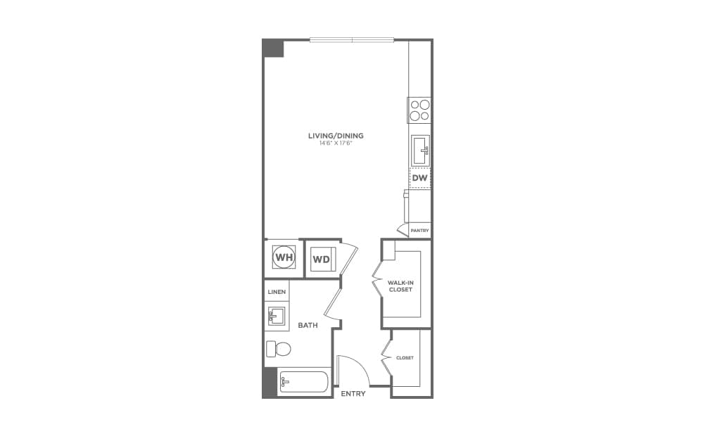 Studio (475 SF) - Studio (475 SF)