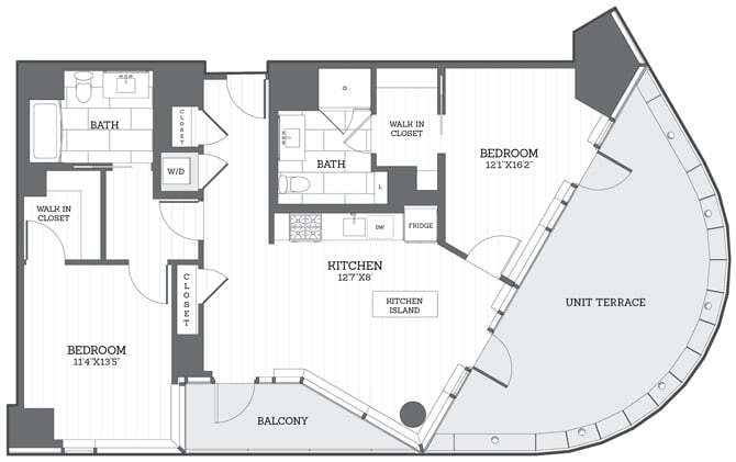 Floor Plan - 2 Bed/2 Bath E4