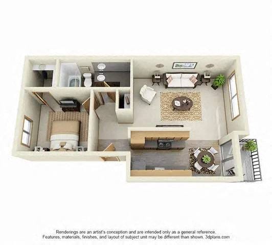 Floor Plan - One Bedroom