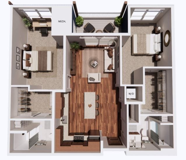 D- 2b/2b - D- 2 bd, 2 bath