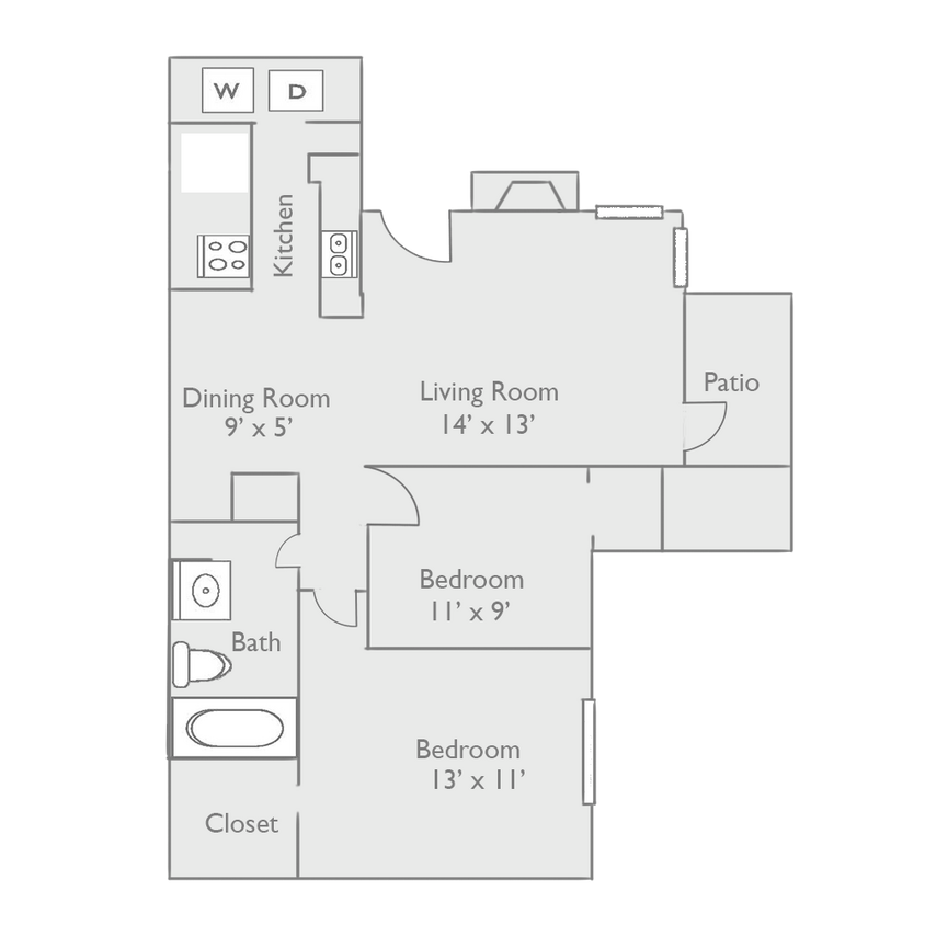 Floor Plan - 2x1 - The Post Oak  B1