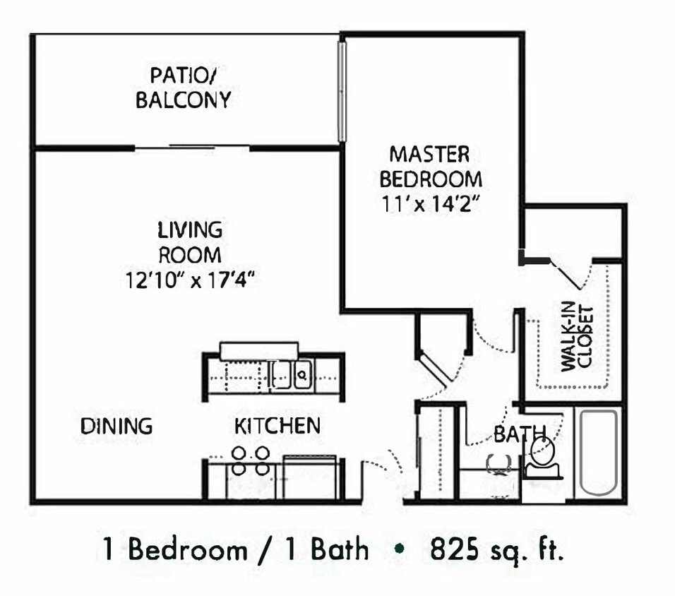 Floor Plan - 1Bed 1Bath #7