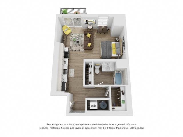 Floor Plan - Studio 688 Sq. ft.
