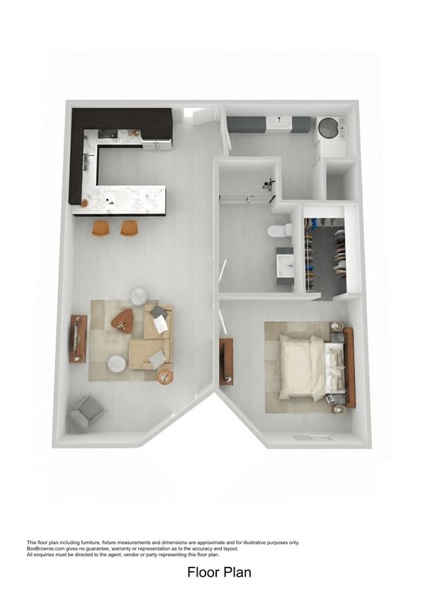 Floor Plan - 1 Bedroom 1 Bathroom No Patio