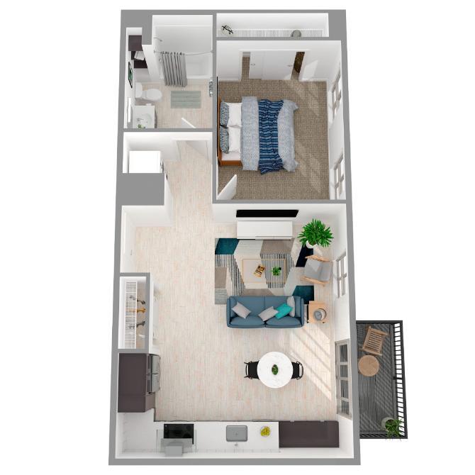 Floor Plan - 1 Bed/1 Bath-a29.1