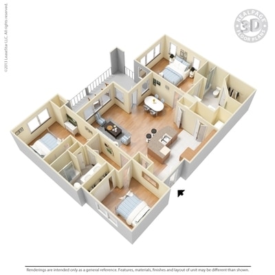 3 Bed 2 Bath 1560 SqFt (1380 Net) - 3 Bed 2 Bath 1560 SqFt (1380 Net)