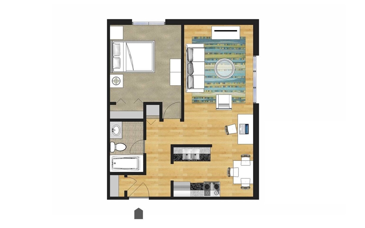 Floor Plan - 1 Bed 1st Floor Corner Unit