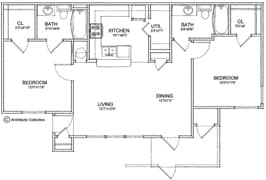 2BR/2BA - 2 Bedroom Patio