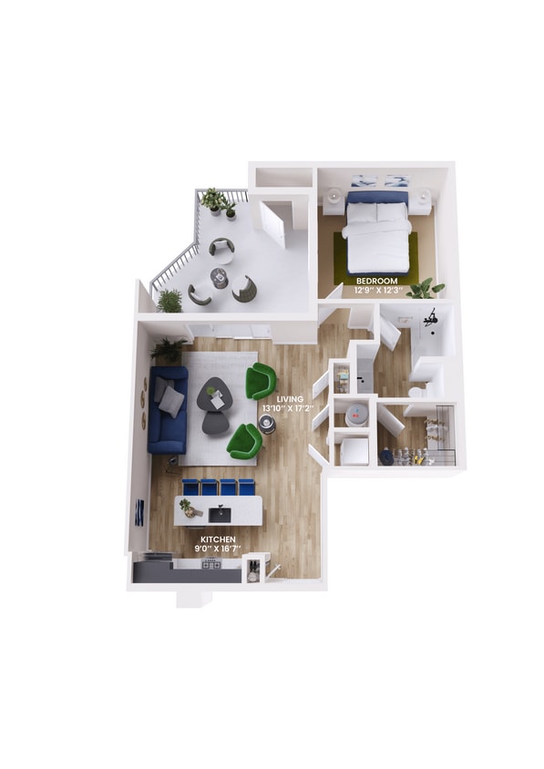 Floor Plan - A4 One Bedroom 