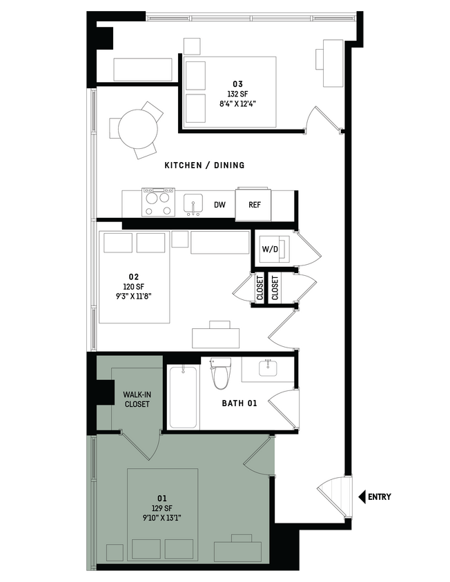 Floor Plan - Co-Living C1-Bedroom 1