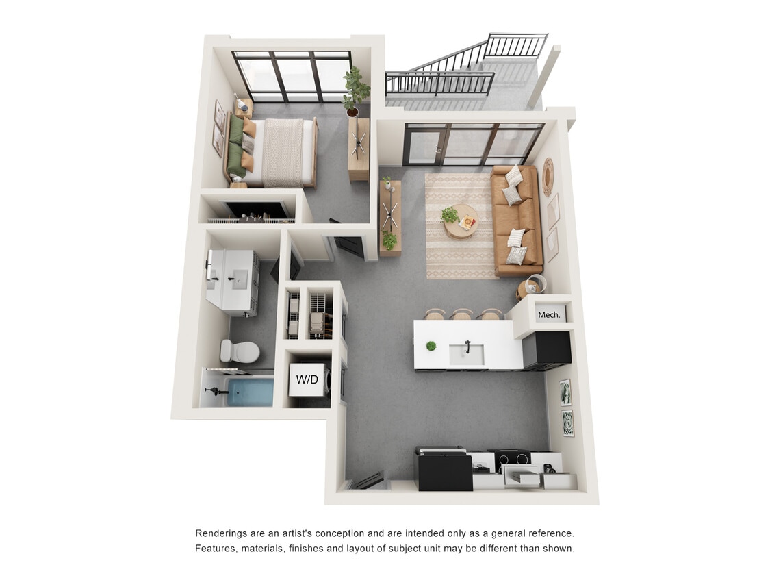 1/1 H LW - One Bedroom - Monet