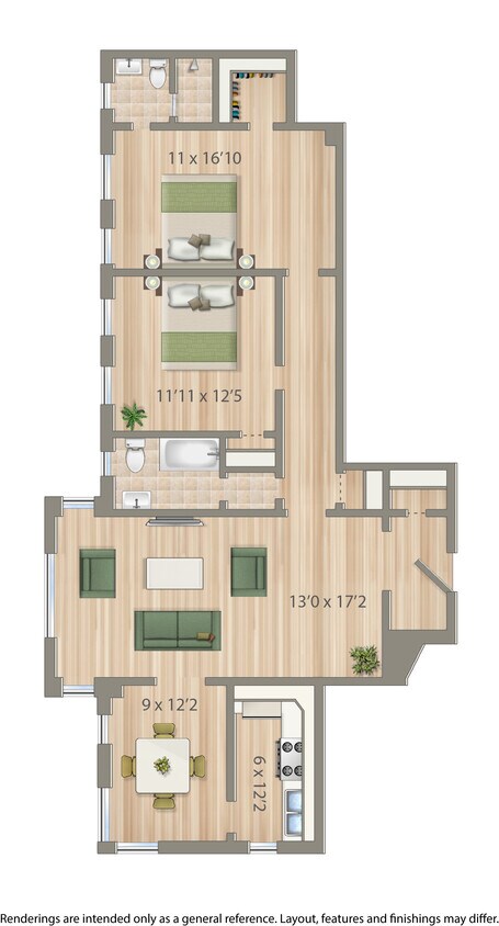 Floor Plan - 2 Bedroom 2 Bath C