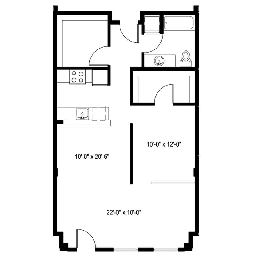 Floor Plan - 1 Bedroom H