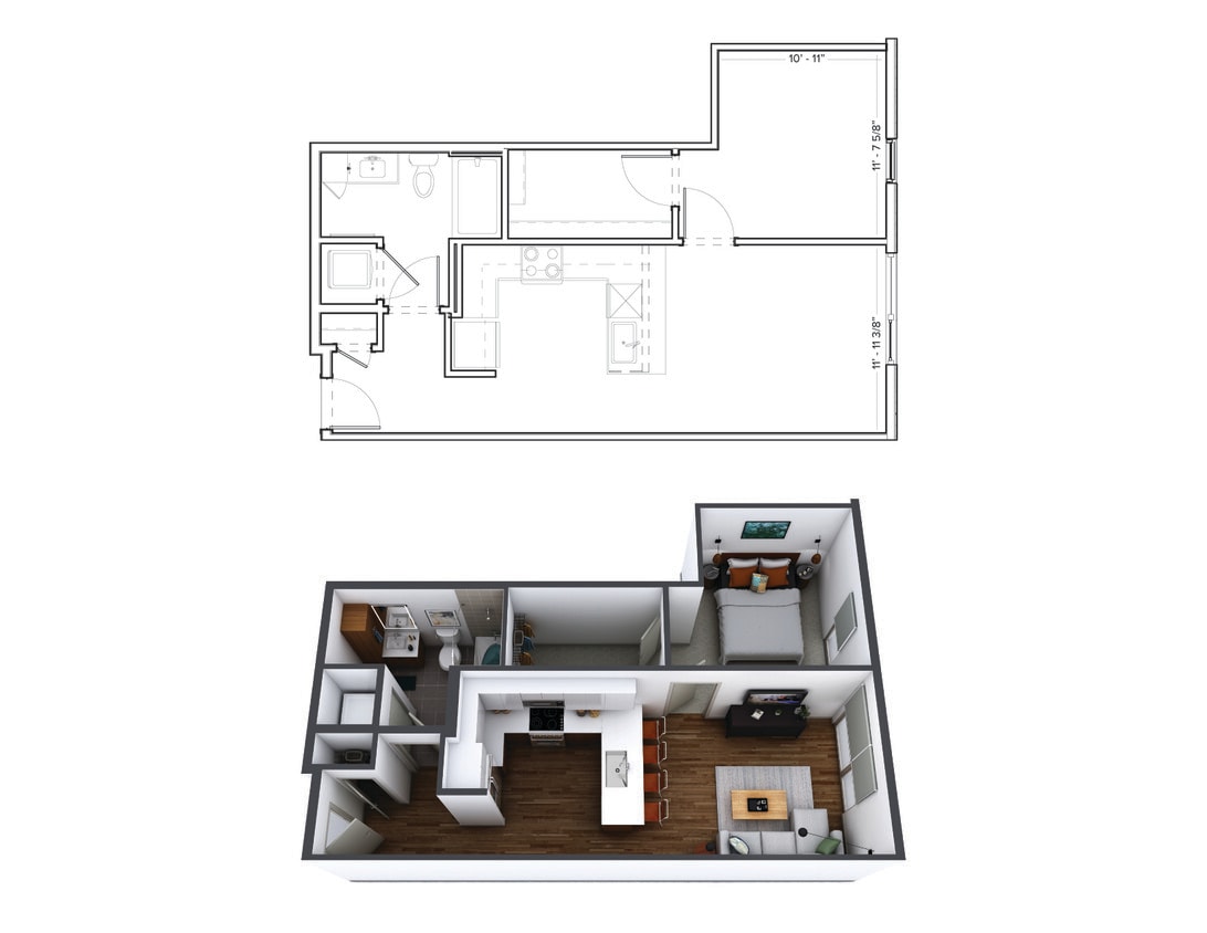 Floor Plan - 1 Bedroom A1