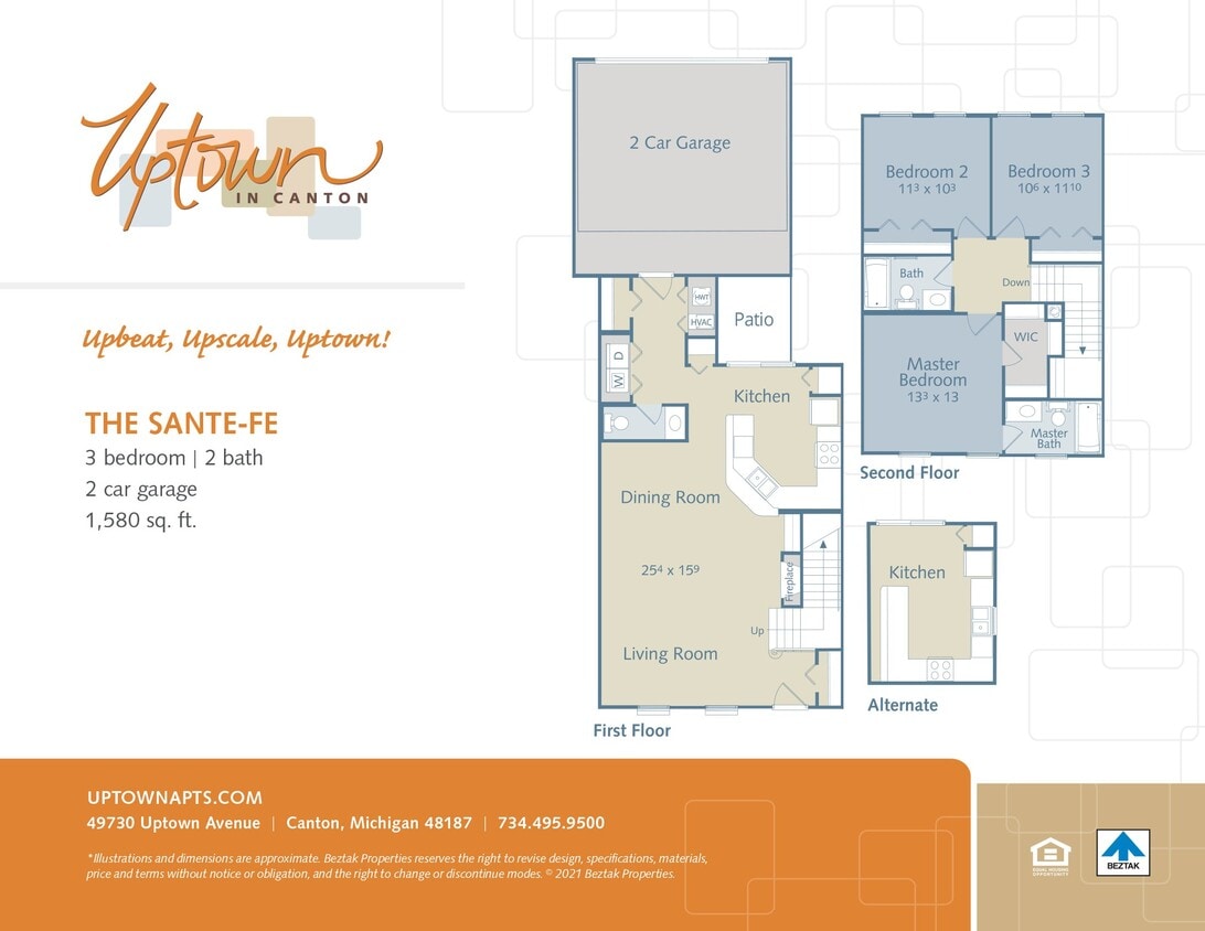 Floor Plan - The Santa Fe - includes a 2 car attached garage