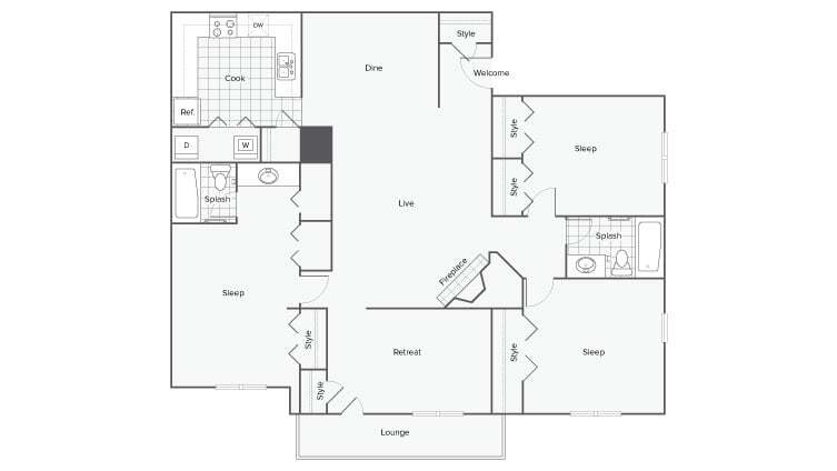 Floor Plan - Dogwood 3X2