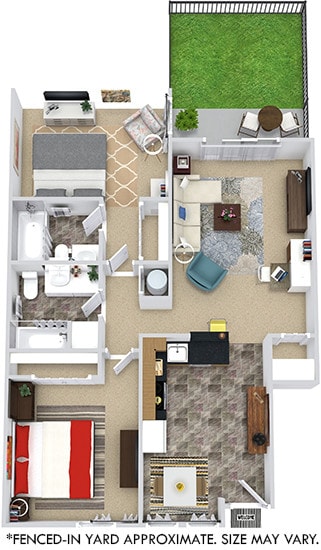 Floor Plan - Hickory with Fenced-In Yard