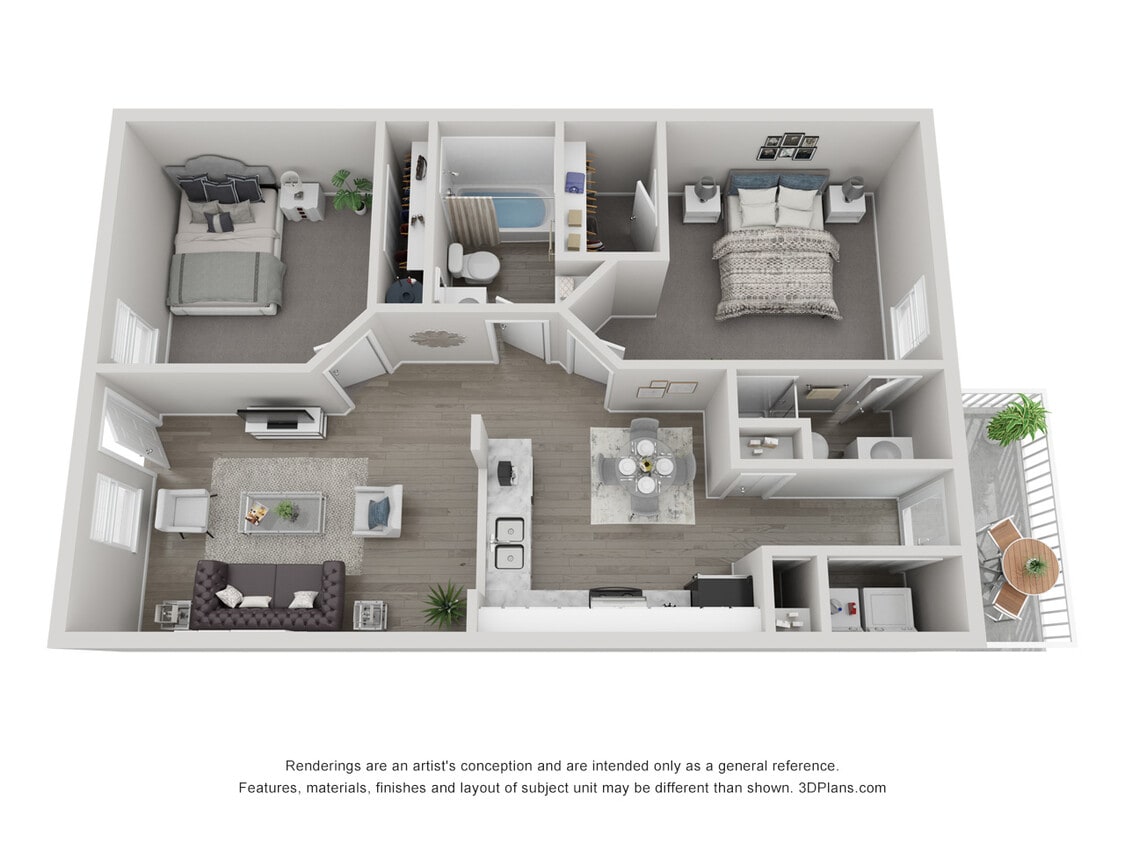 Floor Plan - 2 x 2 Standard - Call For Availability