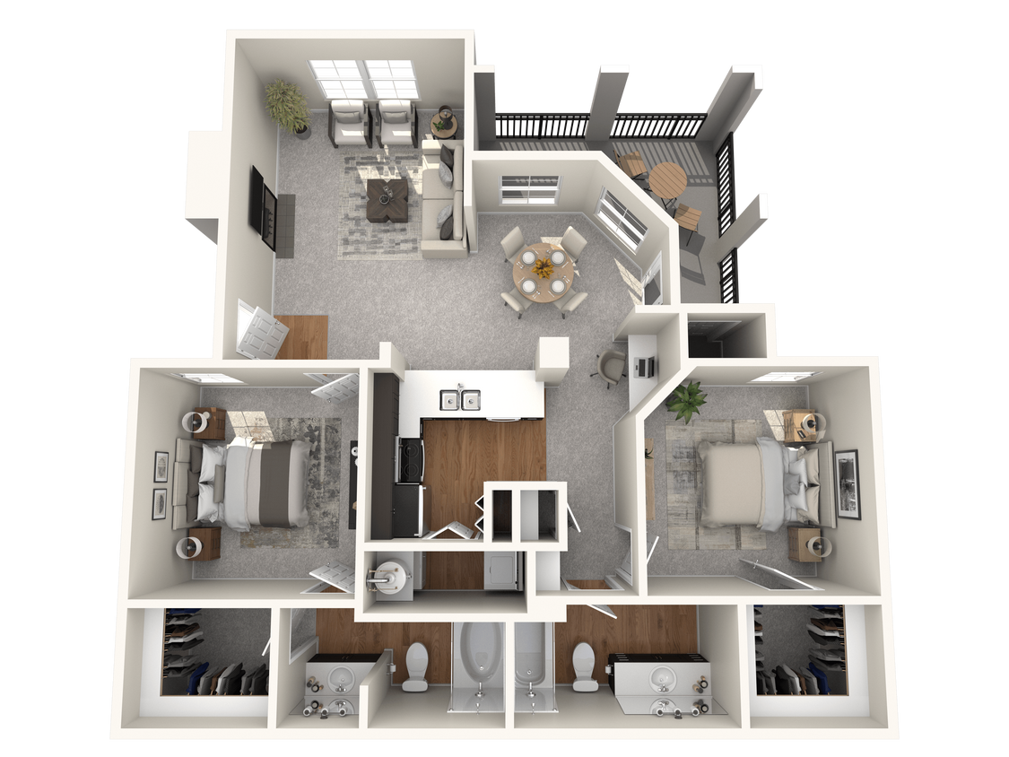 Floor Plan - B2 - 997 Sq. Ft.