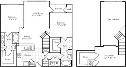 Floor Plan - 2 Bedrooms J