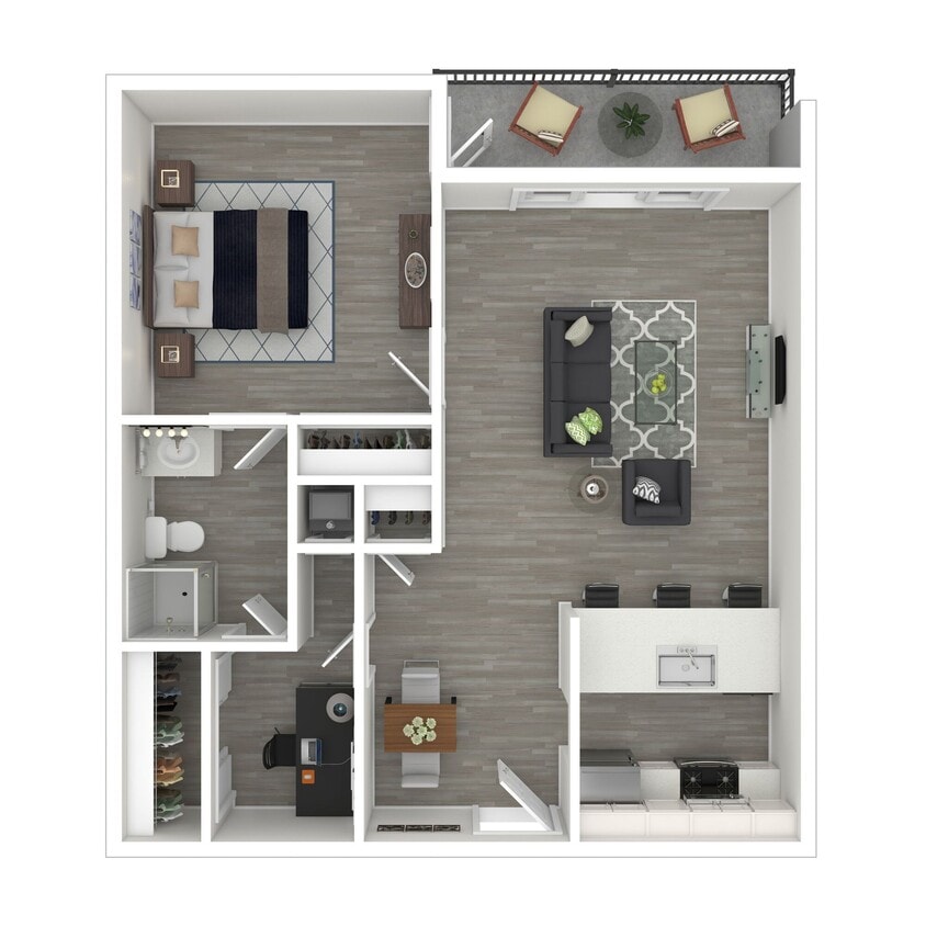 1 BD / 1 BA - 650 SF - Claremont