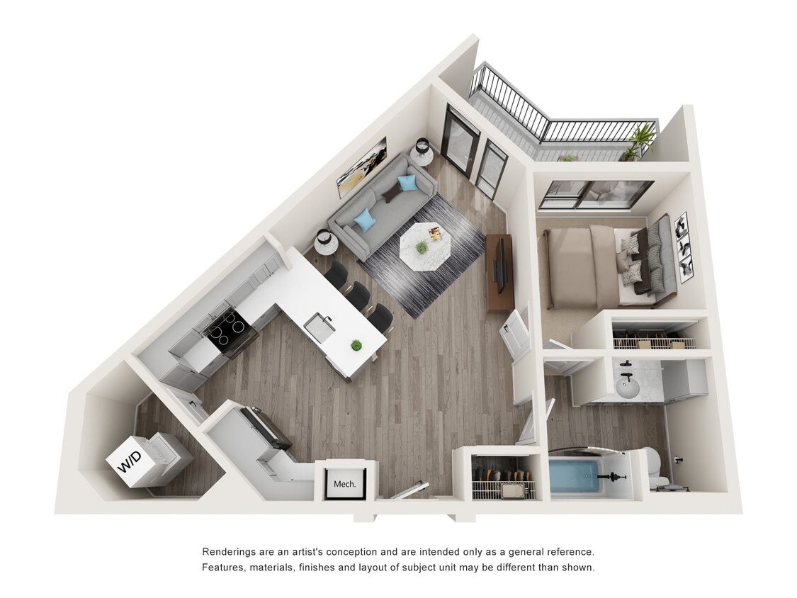 Pisces - 1 Bed, 1 Bath, 691 sq. ft. - Pisces