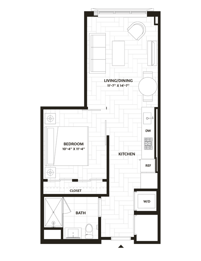 Floor Plan - 1 Bed/1 Bath-A7