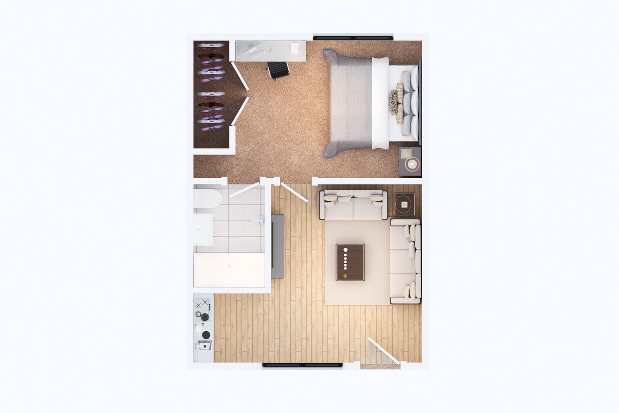 Floor Plan - One Bed, One Bath Small