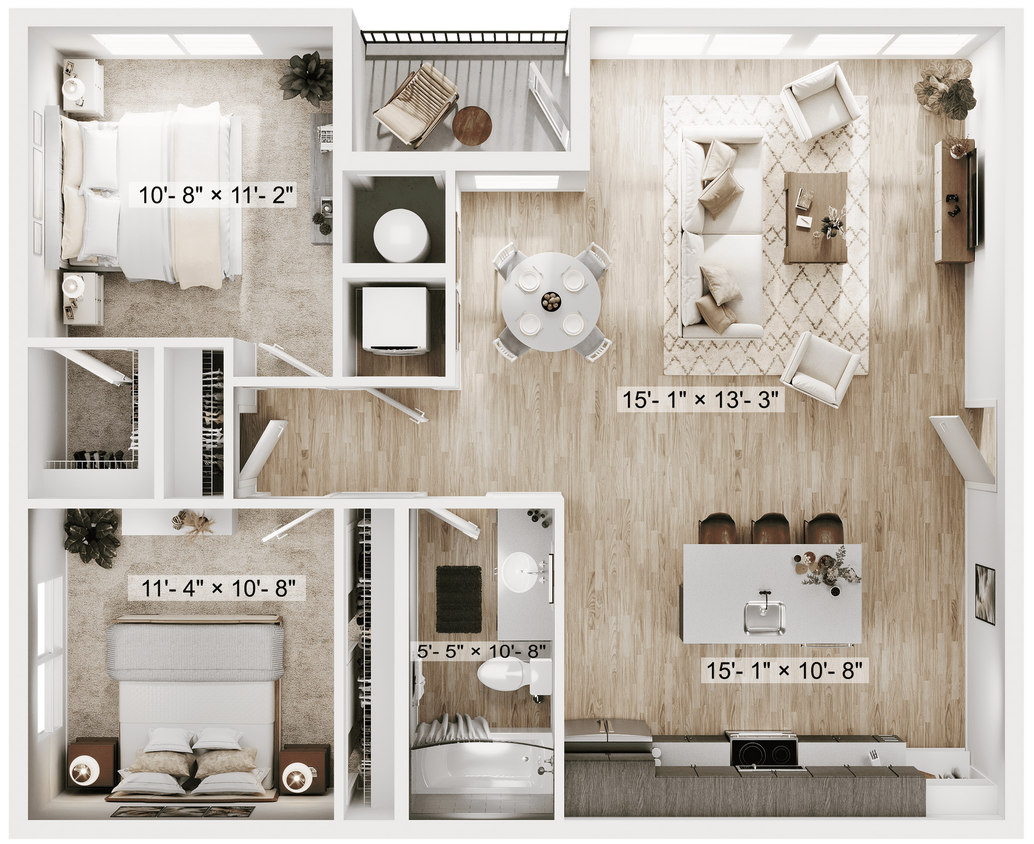 B4_2x1 - 2BR/2BA - B4