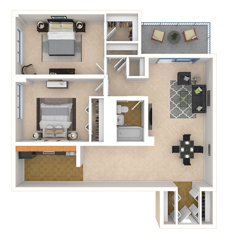 Floor Plan - TWO BEDROOM APARTMENT