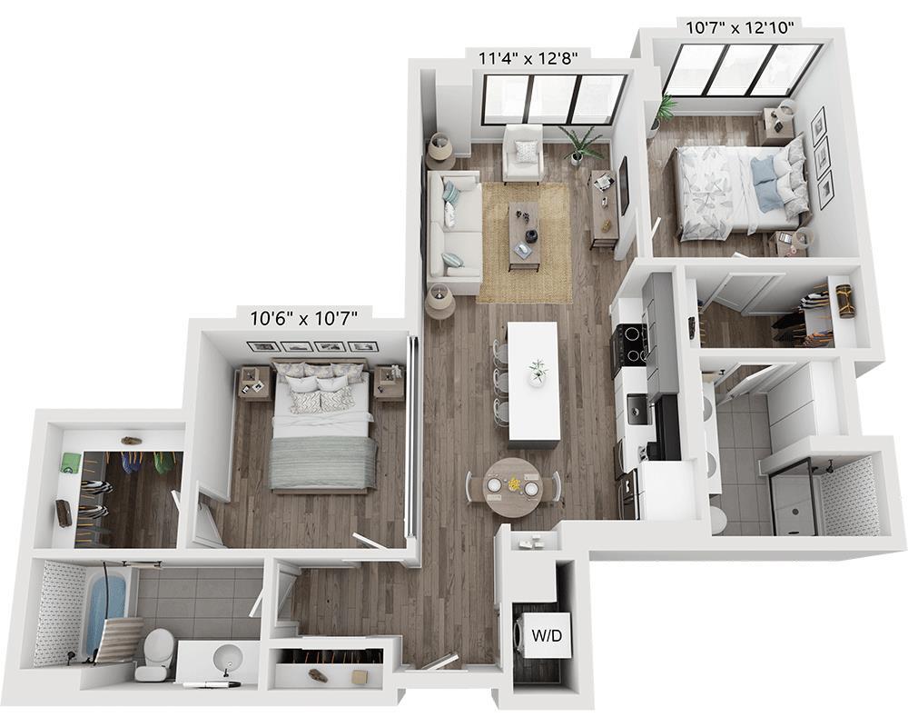 Floor Plan - Two Bedroom B2B