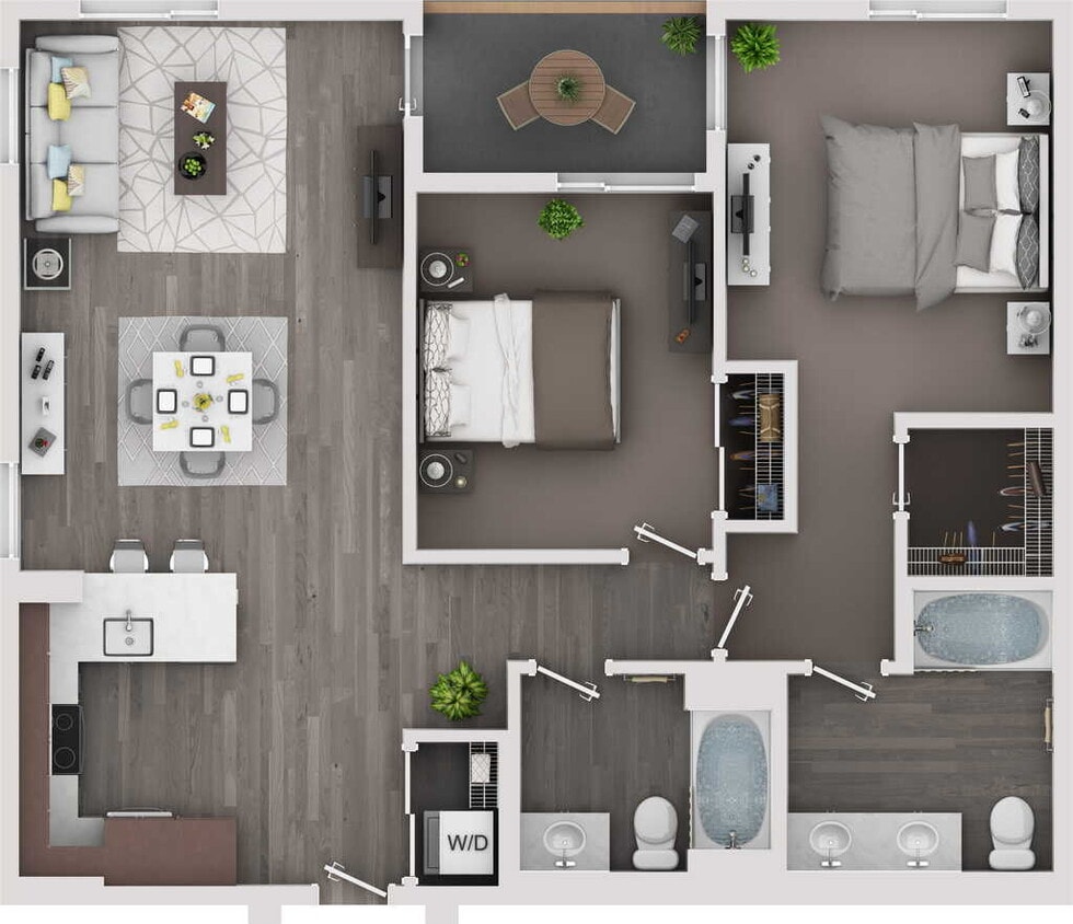 Floor Plan - 2/2 Medium