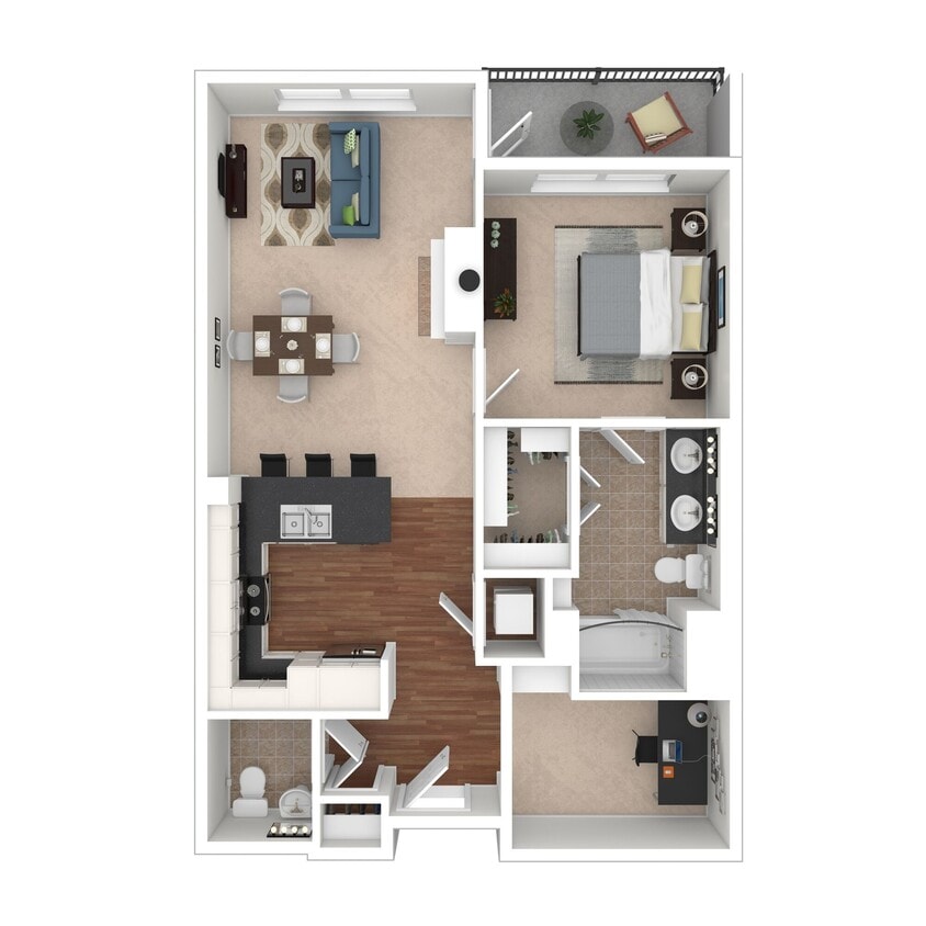 1 BD / 1.5 BA – 897 SF - A4