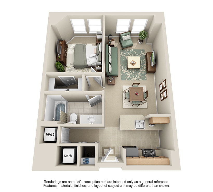 Floor Plan - 1 Bedroom 699