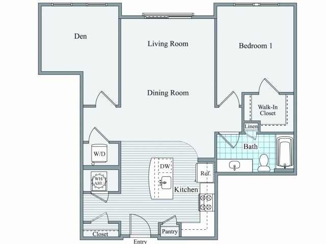 1BD-B - 1BR + Den D