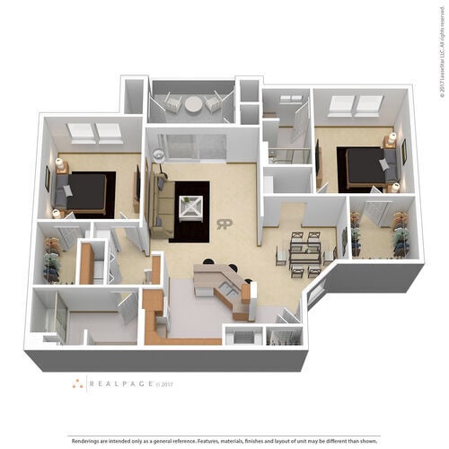 Floor Plan - 2BD, 2BTH B