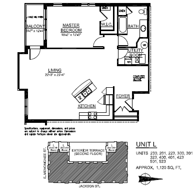 L - 1BR 1BA + DEN - L
