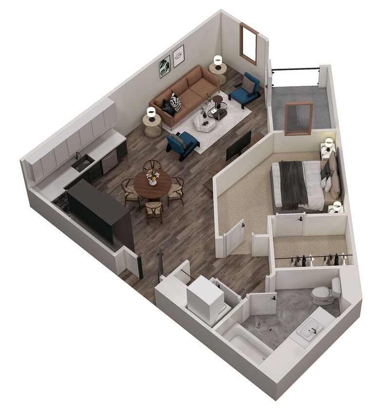 Floor Plan - ONE BEDROOM B