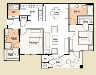 2BR/2BA - 2-2